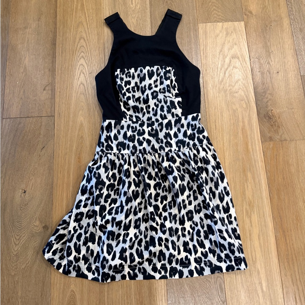 French Connection Leopard Print Fit & Flare Dress Size 0